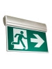 LED Edgelit Running Man Sign - Universal Mounting - White Pictogram Legends - 120/347VAC Input - Self-Powered for 90 Minutes